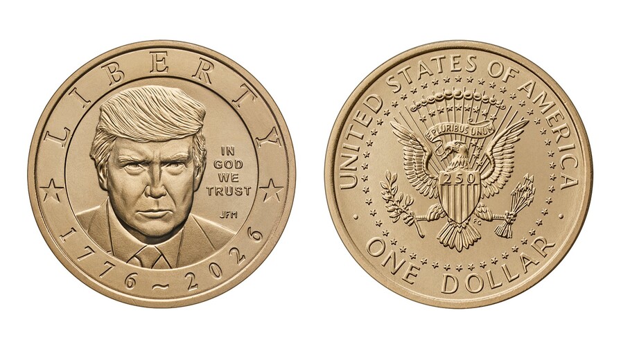 EE. UU. presenta el diseño de la moneda conmemorativa con el rostro de Trump