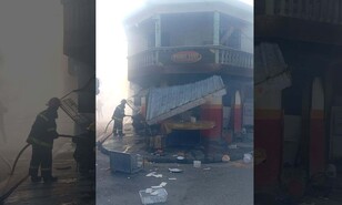 Explosi&oacute;n de cilindro de gas provoca incendio en cafeter&iacute;a en Guaricanos; hay cuatro lesionados