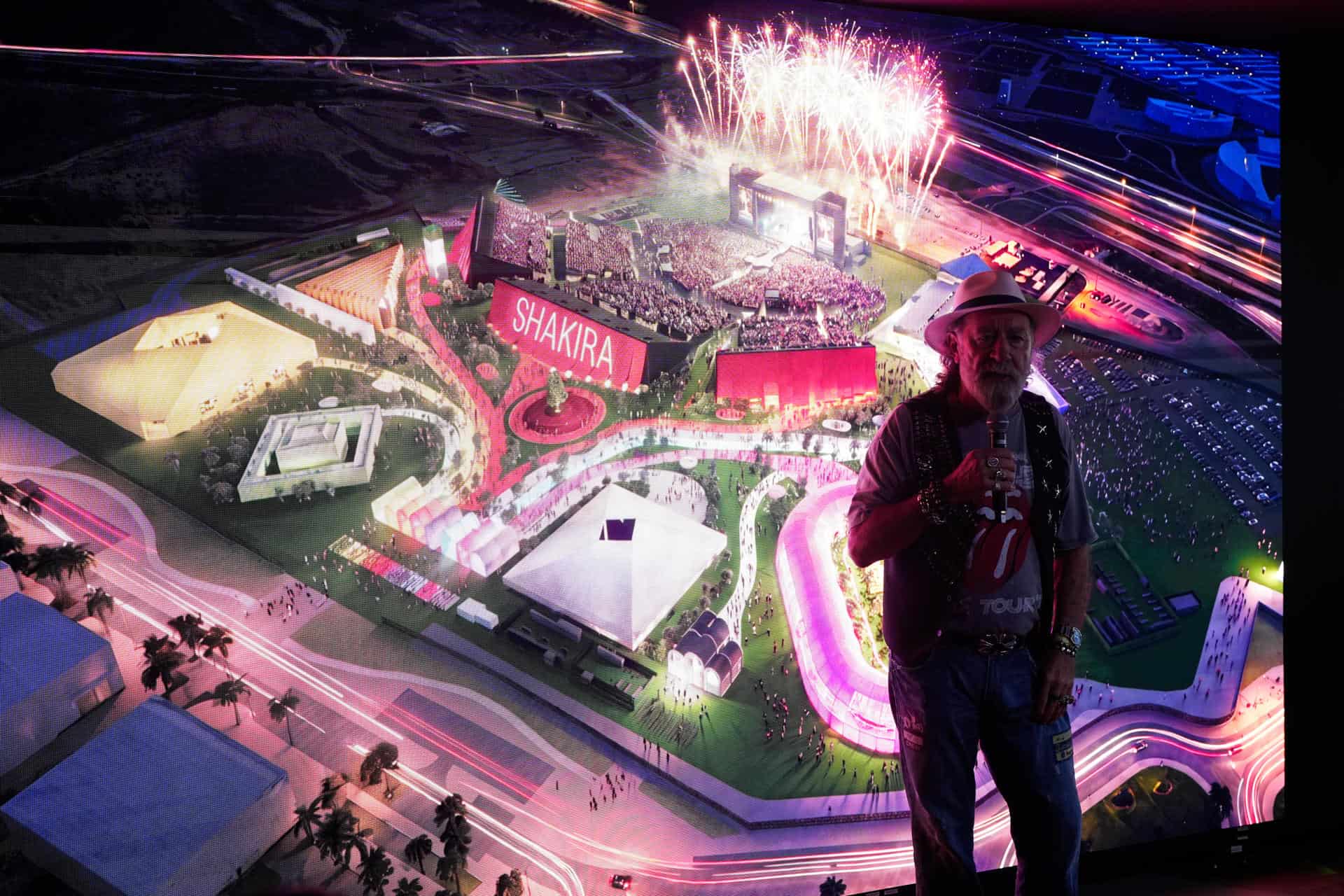 Pino Sagliocco, presidente de Live Nation  en España, durante la rueda de prensa para informar de nuevos detalles de la residencia de once conciertos con los que Shakira concluirá en Madrid su exitosa y última gira mundial, 'Las Mujeres Ya No Lloran', los próximos meses de septiembre y octubre, este viernes en Madrid.<br>