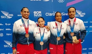 Dominicana conquista doble bronce en trampolín sincronizado en la gimnasia de los Juegos