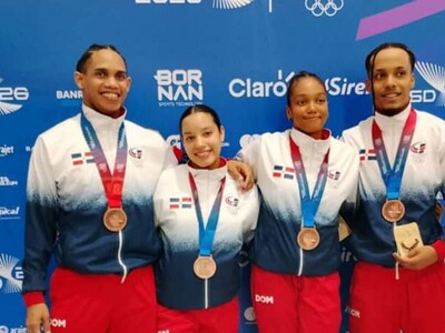 Dominicana conquista doble bronce en trampolín sincronizado