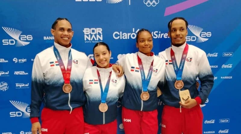 Dominicana conquista doble bronce en trampolín sincronizado en la gimnasia de los Juegos