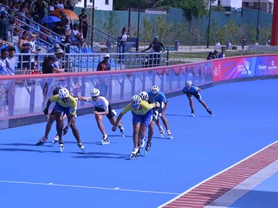 JCC2026: Collin Castro gana oro en los 1.000 metros de patinaje