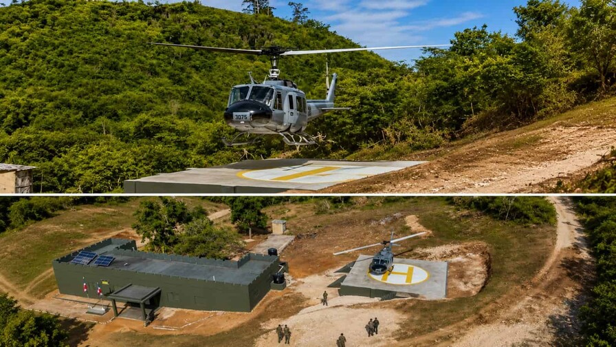 Ejército reinaugura tres puestos fronterizos y habilita un helipuerto en la Sierra de Bahoruco Ejército reinaugura tres puestos fronterizos y habilita un helipuerto en la Sierra de Bahoruco