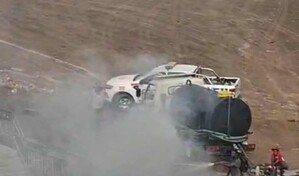 Camioneta se incendia cerca de la estaci&oacute;n del Metro del kil&oacute;metro 9