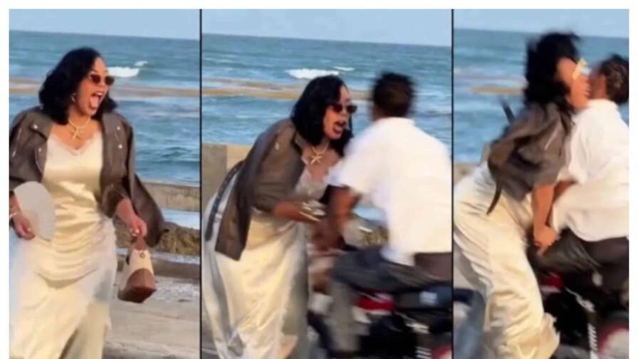 Video | Momento en el que un motorista atropella a influencer dominicana mientras grababa un video