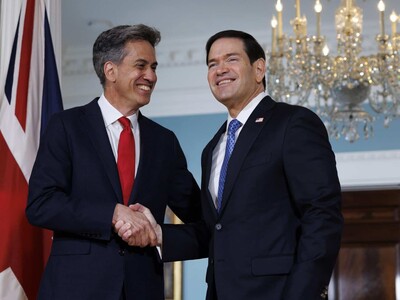 Marco Rubio y Ed Miliband hablan de Europa y estrecho de Ormuz