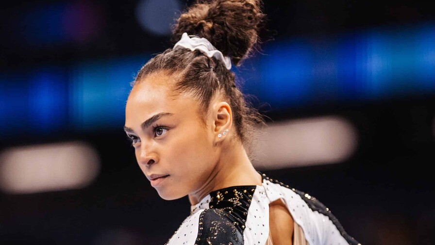 Hezly Rivera, hija de dominicanos, repite hazaña de Simone Biles y brilla en la gimnasia de EE. UU. Hezly Rivera, hija de dominicanos, repite hazaña de Simone Biles y brilla en la gimnasia de EE. UU.