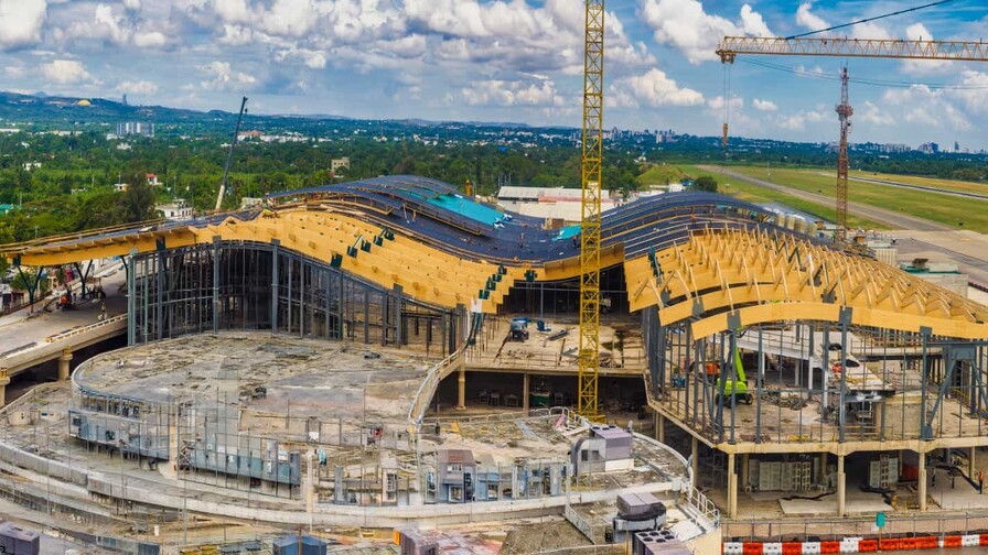 La nueva terminal del Aeropuerto del Cibao alcanza el 85 % de avance en su estructura La nueva terminal del Aeropuerto del Cibao alcanza el 85 % de avance en su estructura