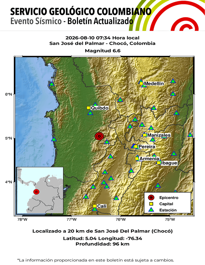 Temblor de 7.4 estremece varias regiones de Colombia Temblor de 7.4 estremece varias regiones de Colombia