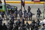 Policía refuerza seguridad en Navarrete durante jornada de huelga Policía refuerza seguridad en Navarrete durante jornada de huelga