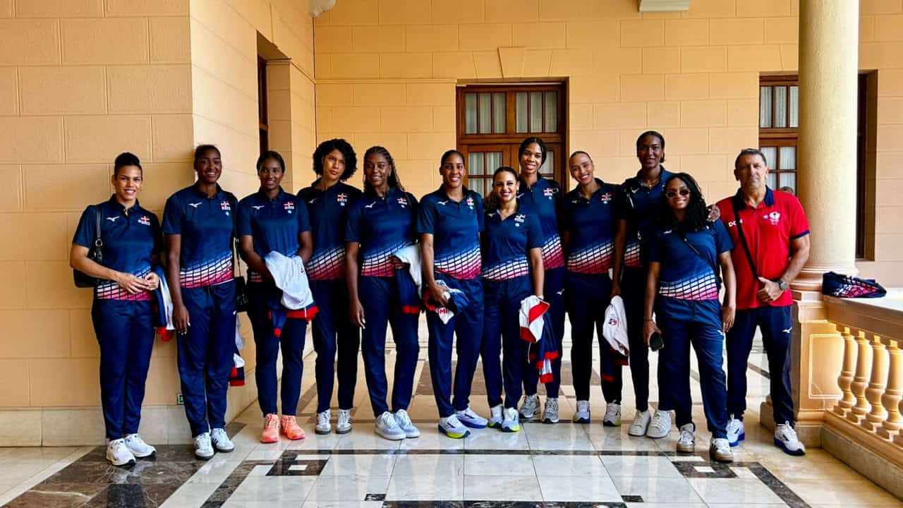 Selección nacional de voleibol de sala femenino, este 12 de agosto de 2026, en el Palacio Nacional, durante un almuerzo oficial con los medallistas de los Juegos Centroamericanos y del Caribe.