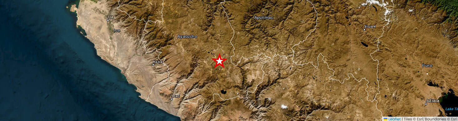 Un terremoto de magnitud 7.2 sacude la región andina de Ayacucho, en el sur de Perú Un terremoto de magnitud 7.2 sacude la región andina de Ayacucho, en el sur de Perú