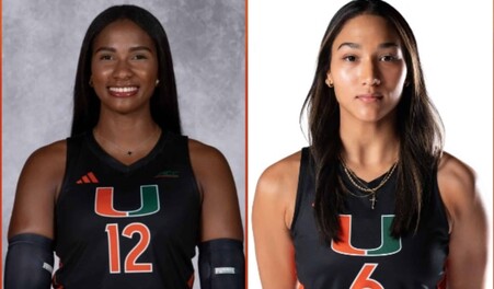 Dos j&oacute;venes dominicanas llevan una tradici&oacute;n familiar del voleibol hasta la Universidad de Miami