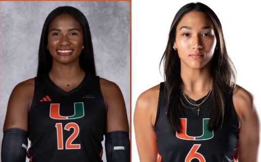 Dos j&oacute;venes dominicanas llevan una tradici&oacute;n familiar del voleibol hasta la Universidad de Miami