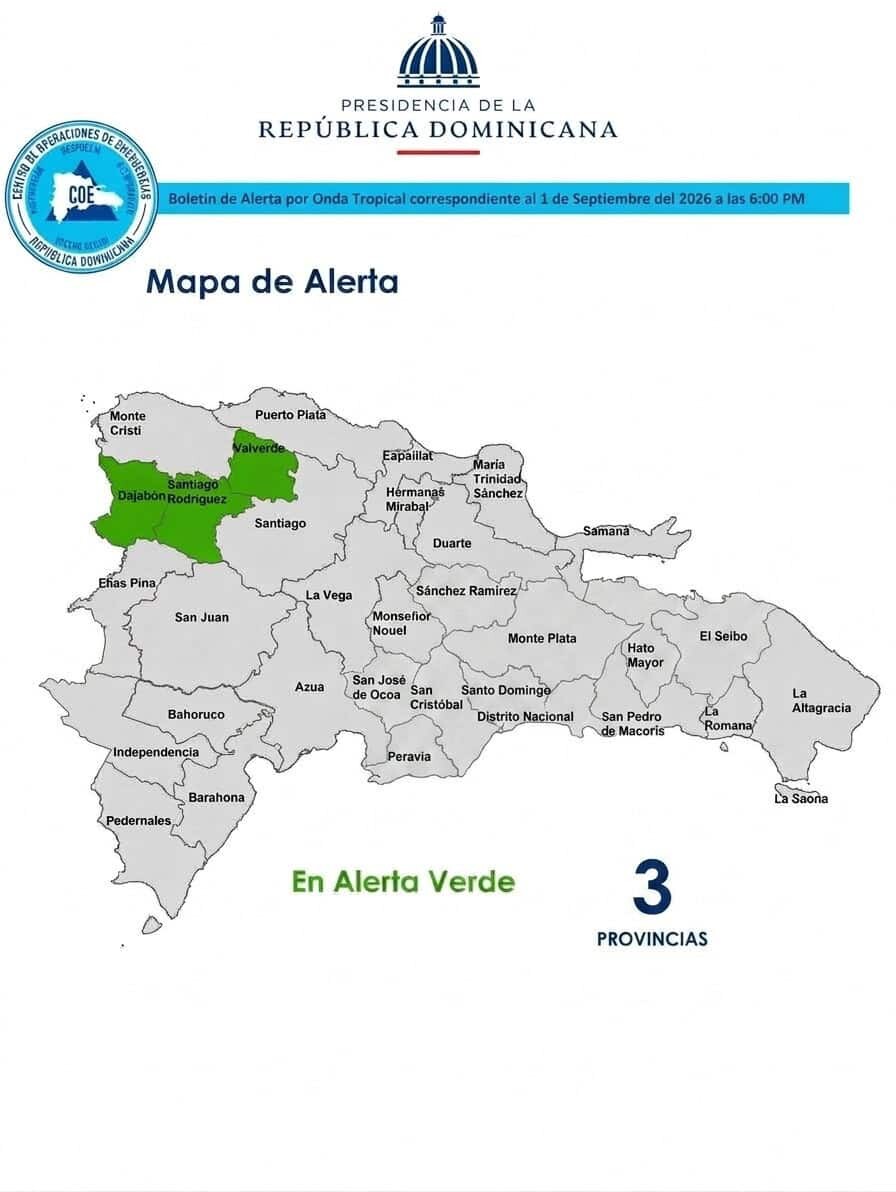 El COE mantiene tres provincias en alerta verde El COE mantiene tres provincias en alerta verde