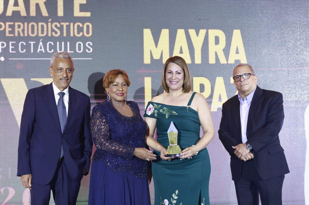 La periodista Mayra La Paz durante el acto.