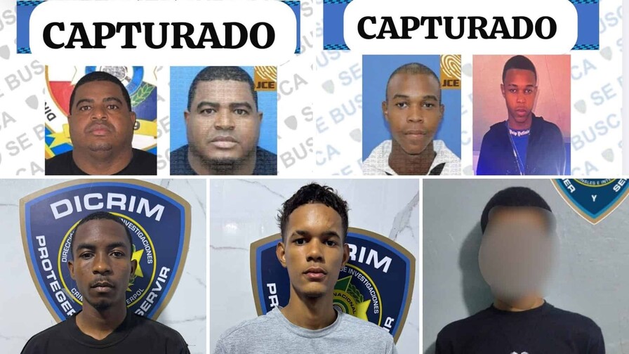 Policía anuncia que apresó a cinco de los prófugos más buscados de Santo Domingo Este