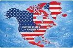 Trump publica un mapa en el que la bandera estadounidense cubre México, el Caribe y Canadá
