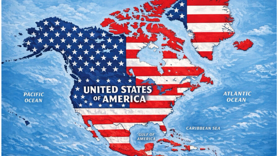 Trump publica un mapa en el que la bandera estadounidense cubre México, el Caribe y Canadá Trump publica un mapa en el que la bandera estadounidense cubre México, el Caribe y Canadá
