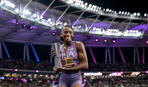 Jefferson-Wooden y Bednarek triunfan en 100 m en los Ultimate Championships