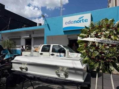 Protesta mocanos frente a edenorte por apagones y altas facturas eléctricas