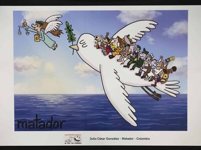 Exposición caricaturas en Bogotá aborda guerra y paz