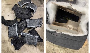 Ocupan 11 paquetes de presunta marihuana ocultos en mueble en el AILA