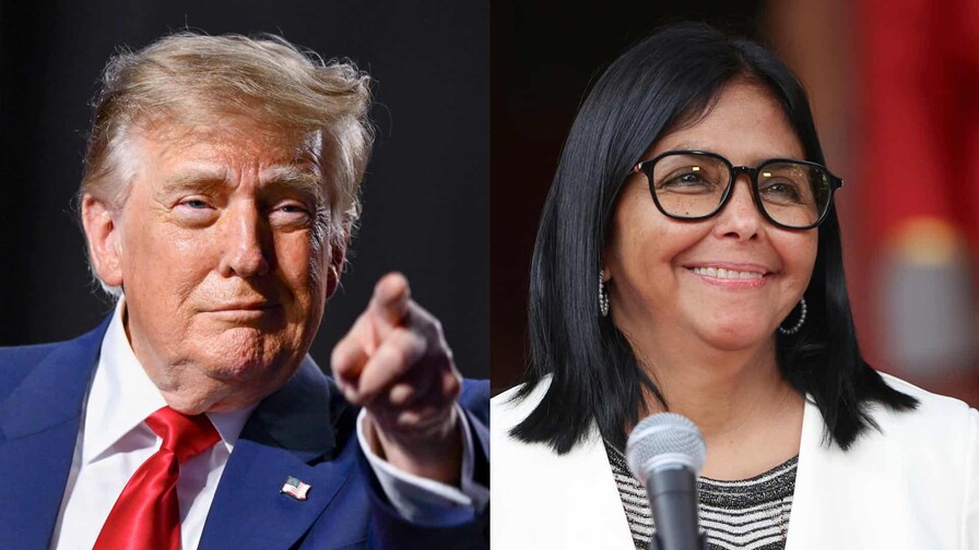 Delcy Rodr&iacute;guez y Donald Trump, a un d&iacute;a de un hist&oacute;rico encuentro