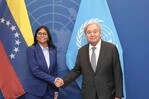 Guterres recibe a Delcy Rodríguez antes de su reunión con Trump y de intervenir en la ONU