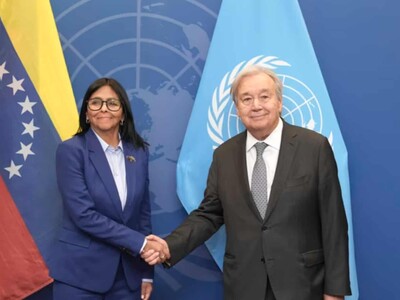 Reunión de Guterres con Rodríguez en la ONU