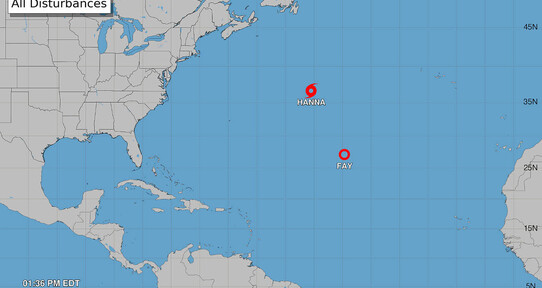 Hanna irrumpe en el Atl&aacute;ntico y se convierte en la octava tormenta tropical de la temporada
