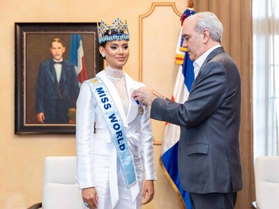 Abinader recibe a Miss Mundo 2026 Joheirry Mola