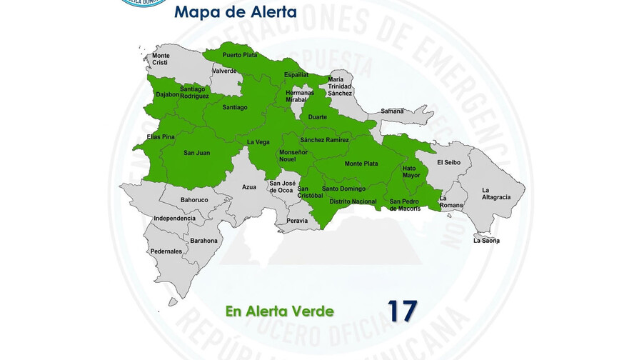 El COE coloca al Gran Santo Domingo, Santiago y otras provincias en alerta verde por lluvias El COE coloca al Gran Santo Domingo, Santiago y otras provincias en alerta verde por lluvias