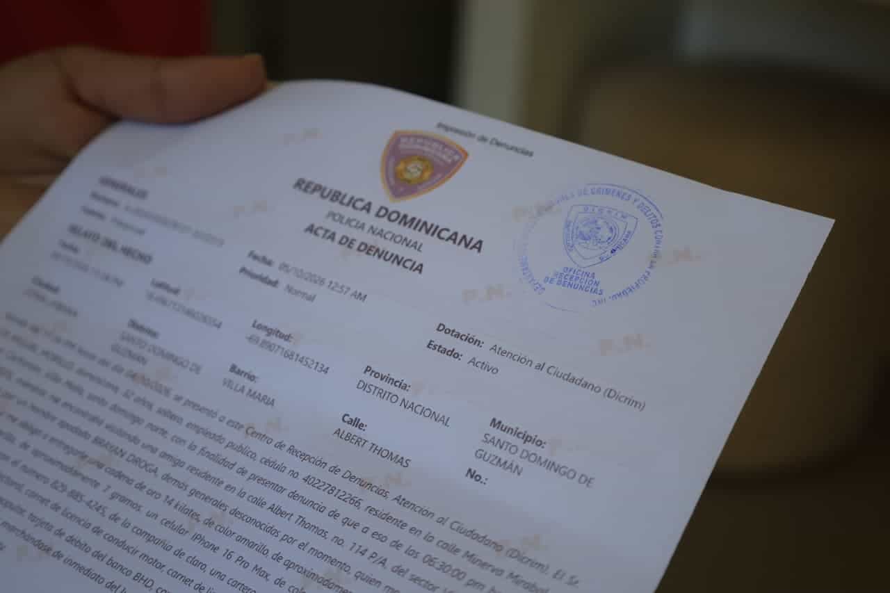 Acta de la denuncia presentada por los afectados ante las autoridades.