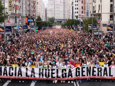 Huelga general España por salarios y vivienda