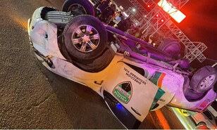 Accidente entre camioneta de la Digesett y carro deja varias personas lesionadas en Friusa
