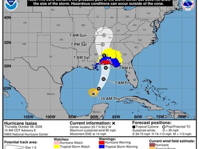 Huracán Isaías afecta Florida con vientos de hasta 90 km/h