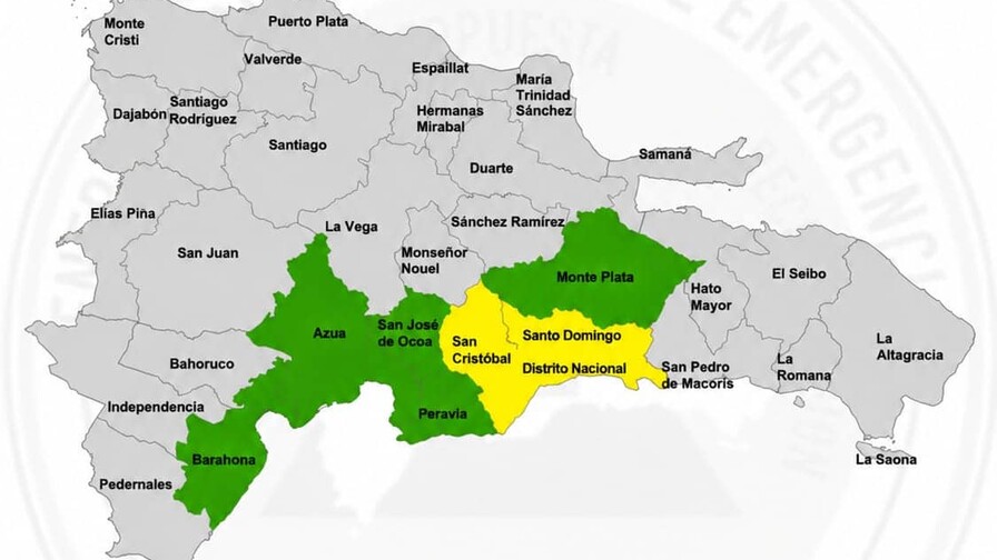 El COE pone en alerta amarilla al Gran Santo Domingo y San Cristóbal ante posibles inundaciones El COE pone en alerta amarilla al Gran Santo Domingo y San Cristóbal ante posibles inundaciones