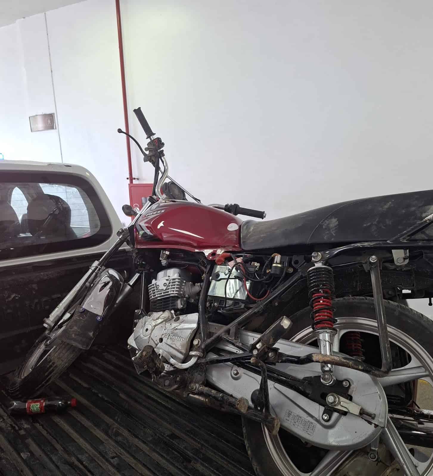 &nbsp;Motocicleta ocupada por la Polic&iacute;a.