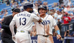 Junior Caminero y Jonathan Aranda llevan la experiencia del Cl&aacute;sico Mundial a los playoffs