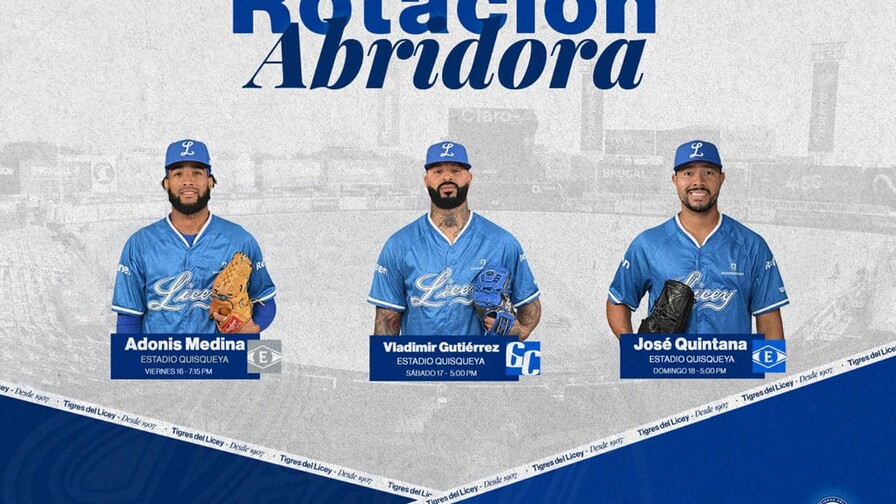 Medina, Guti&eacute;rrez y Quintana para los tres primeros partidos del Licey