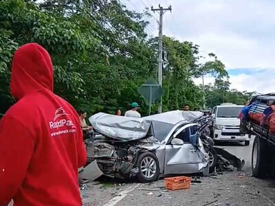 Kilométrico tapón en autopista Duarte por accidente múltiple