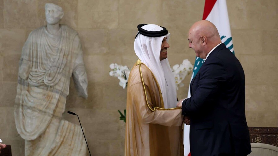 El primer ministro catar&iacute; reclama desde Beirut la retirada total de Israel del L&iacute;bano