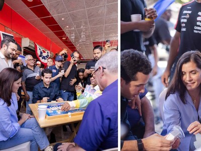 Leah Campos reúne a políticos dominicanos en colmadón de Baní