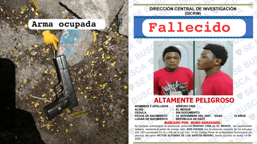 Polic&iacute;a mata a haitiano se&ntilde;alado por asalto a enfermera en Los Tocones, Santiago