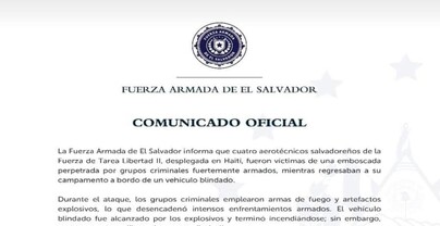 Escaparon de un veh&iacute;culo blindado en llamas, pero cuatro salvadore&ntilde;os siguen desaparecidos en Hait&iacute;