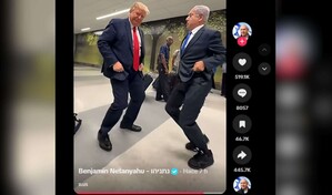 Netanyahu comparte video creado con IA en el que baila con Trump al ritmo de "Dame hombro"