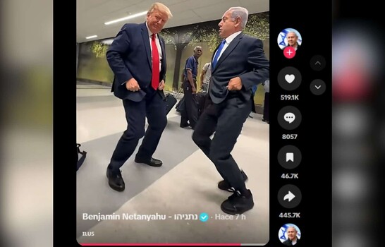 Netanyahu comparte video creado con IA en el que baila con Trump al ritmo de "Dame hombro"