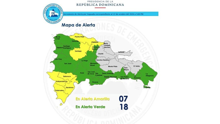 Vaguada: COE incluye a San Juan en provincias con alerta verde; suben a 358 las viviendas afectadas Vaguada: COE incluye a San Juan en provincias con alerta verde; suben a 358 las viviendas afectadas